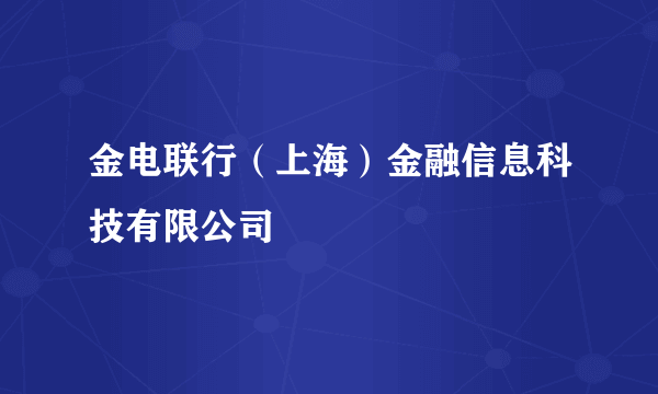 金电联行（上海）金融信息科技有限公司