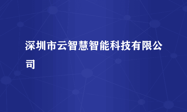 深圳市云智慧智能科技有限公司