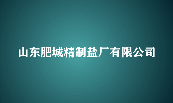 山东肥城精制盐厂有限公司