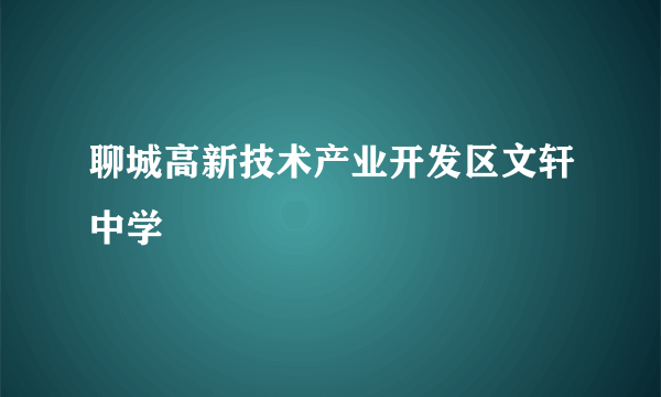 聊城高新技术产业开发区文轩中学