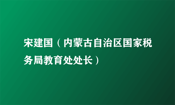 宋建国（内蒙古自治区国家税务局教育处处长）