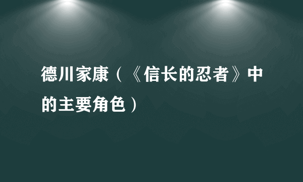 德川家康（《信长的忍者》中的主要角色）