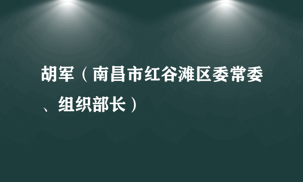 胡军（南昌市红谷滩区委常委、组织部长）