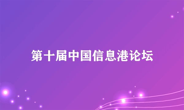 第十届中国信息港论坛