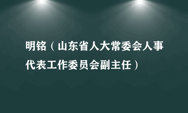 明铭（山东省人大常委会人事代表工作委员会副主任）