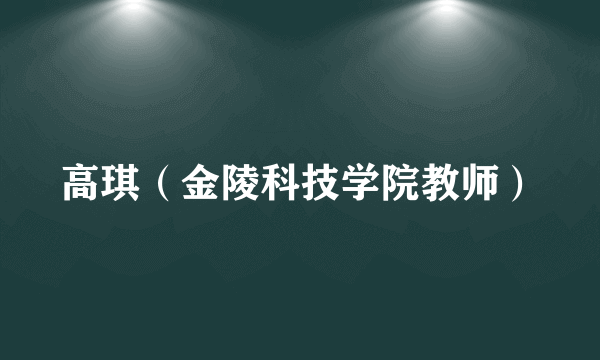 高琪（金陵科技学院教师）