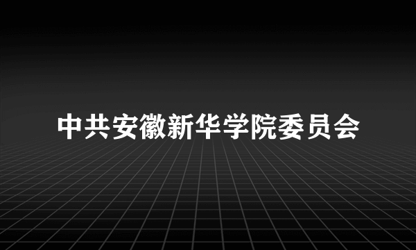 中共安徽新华学院委员会