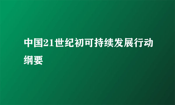 中国21世纪初可持续发展行动纲要