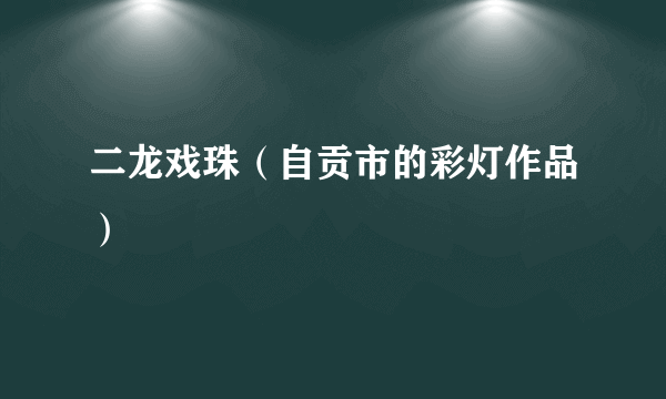 二龙戏珠（自贡市的彩灯作品）