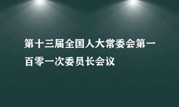 第十三届全国人大常委会第一百零一次委员长会议