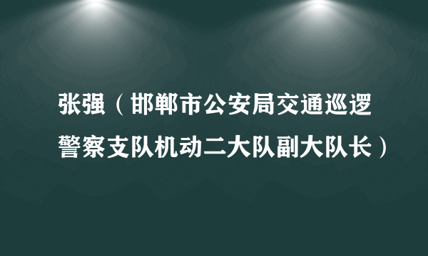 张强（邯郸市公安局交通巡逻警察支队机动二大队副大队长）