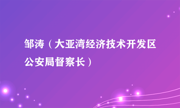 邹涛（大亚湾经济技术开发区公安局督察长）