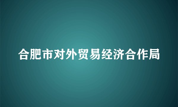 合肥市对外贸易经济合作局