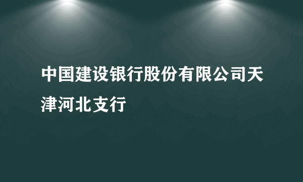 中国建设银行股份有限公司天津河北支行