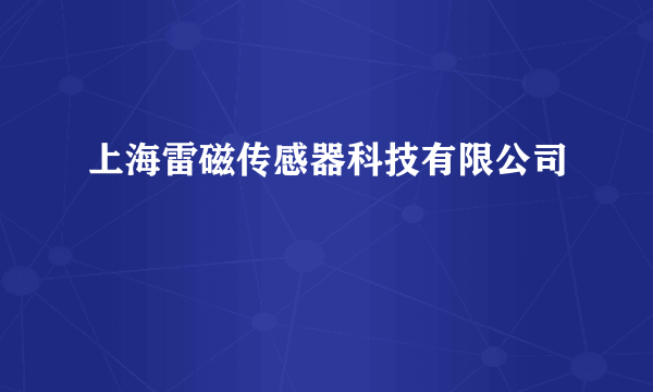 上海雷磁传感器科技有限公司