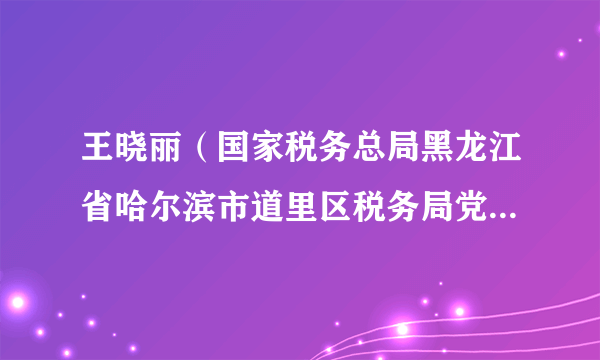 王晓丽（国家税务总局黑龙江省哈尔滨市道里区税务局党委副书记、副局长、三级高级主办）