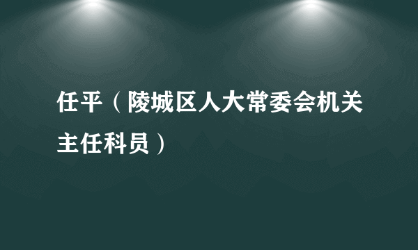 任平（陵城区人大常委会机关主任科员）