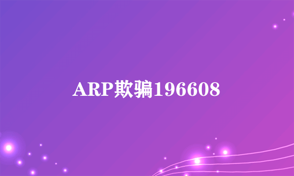 ARP欺骗196608