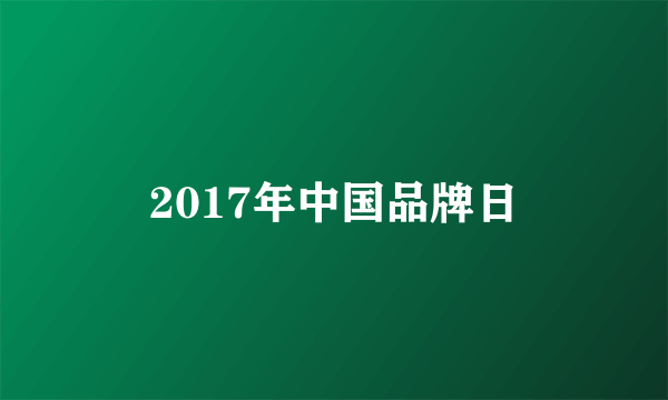 2017年中国品牌日