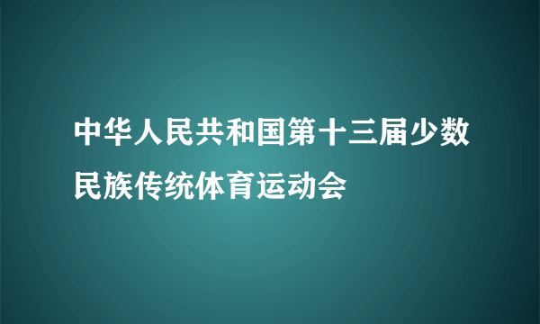 中华人民共和国第十三届少数民族传统体育运动会