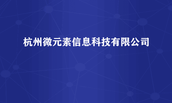 杭州微元素信息科技有限公司