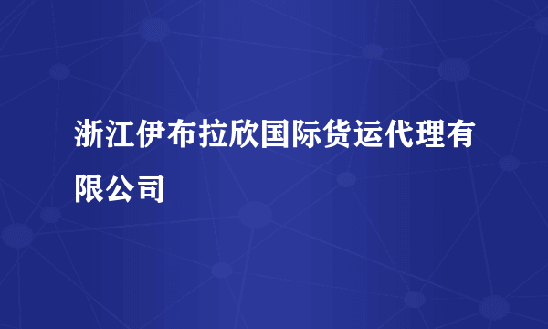 浙江伊布拉欣国际货运代理有限公司