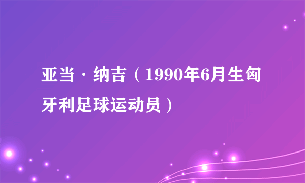 亚当·纳吉（1990年6月生匈牙利足球运动员）