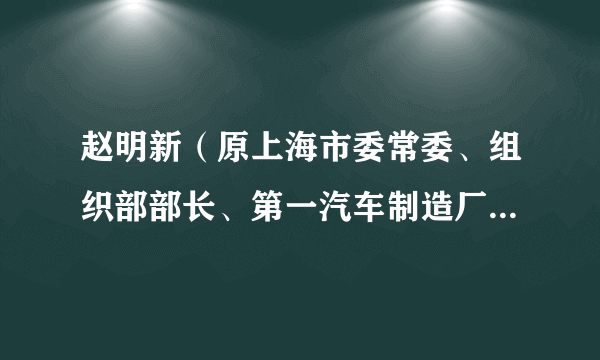 赵明新（原上海市委常委、组织部部长、第一汽车制造厂党委书记、中国科学院华东分院党委书记兼院长）