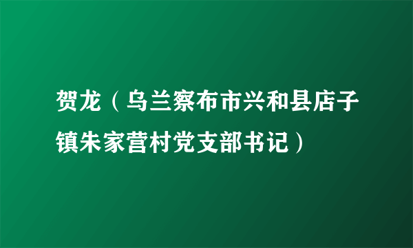 贺龙（乌兰察布市兴和县店子镇朱家营村党支部书记）