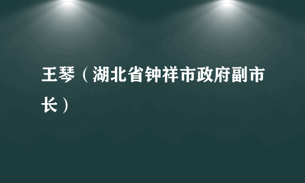 王琴（湖北省钟祥市政府副市长）