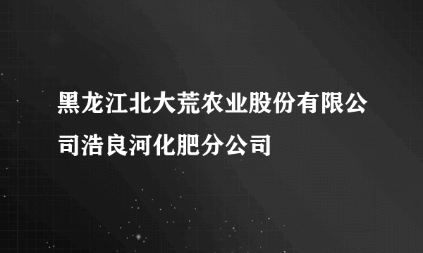 黑龙江北大荒农业股份有限公司浩良河化肥分公司