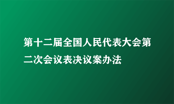 第十二届全国人民代表大会第二次会议表决议案办法