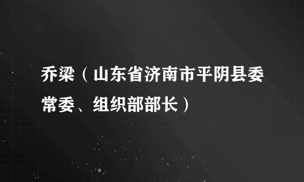 乔梁（山东省济南市平阴县委常委、组织部部长）