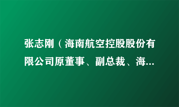 张志刚（海南航空控股股份有限公司原董事、副总裁、海航航空技术有限公司原董事长）