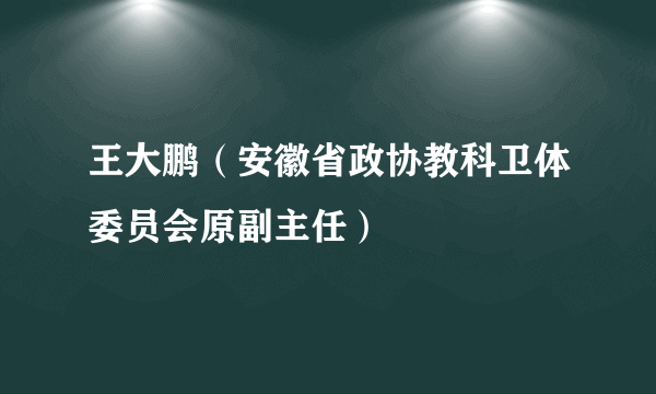 王大鹏（安徽省政协教科卫体委员会原副主任）