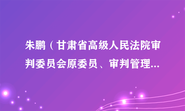 朱鹏（甘肃省高级人民法院审判委员会原委员、审判管理办公室主任）