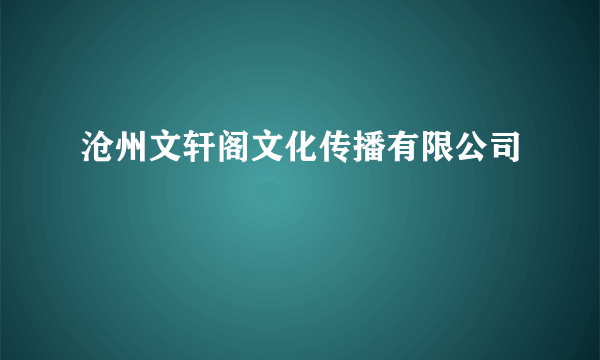 沧州文轩阁文化传播有限公司