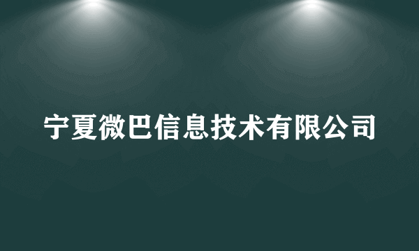 宁夏微巴信息技术有限公司