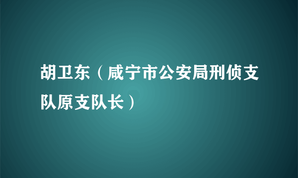 胡卫东（咸宁市公安局刑侦支队原支队长）