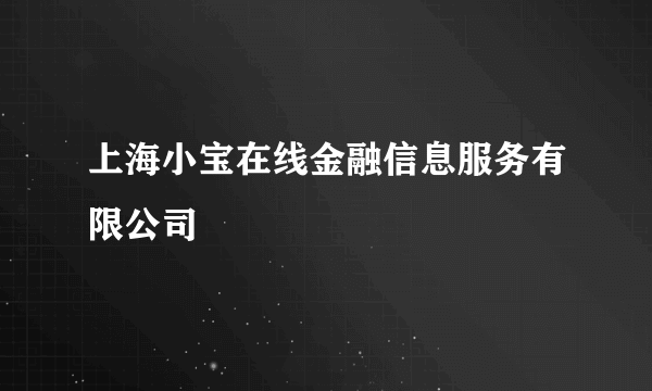 上海小宝在线金融信息服务有限公司