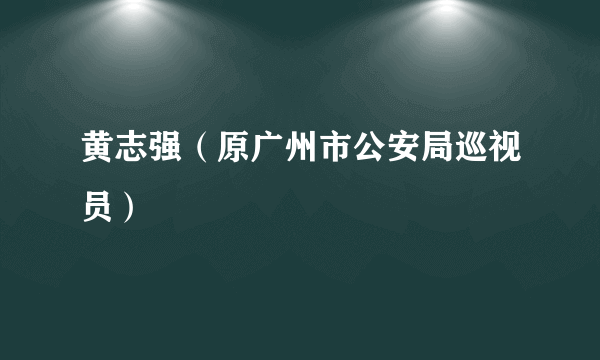 黄志强（原广州市公安局巡视员）