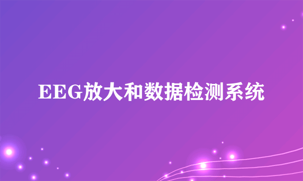 EEG放大和数据检测系统