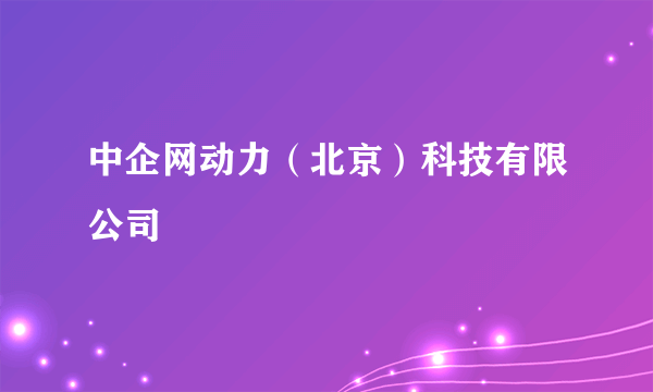 中企网动力（北京）科技有限公司