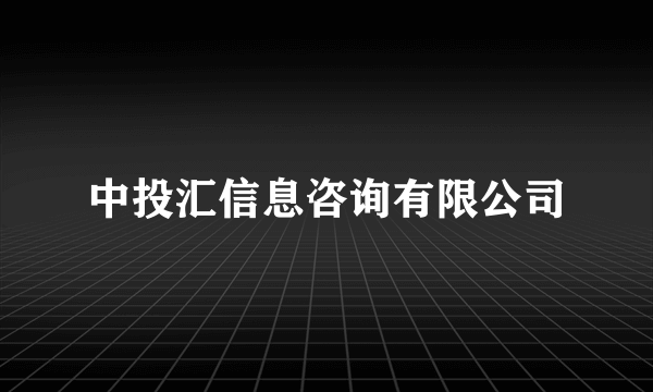 中投汇信息咨询有限公司