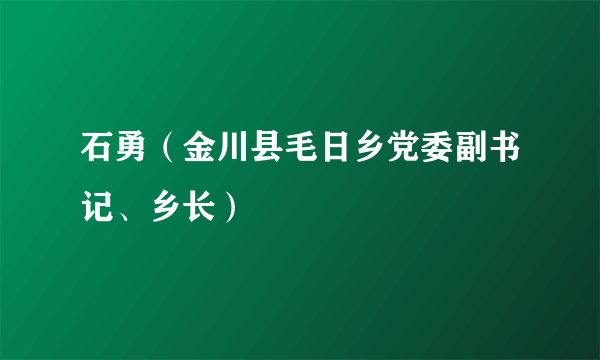 石勇（金川县毛日乡党委副书记、乡长）