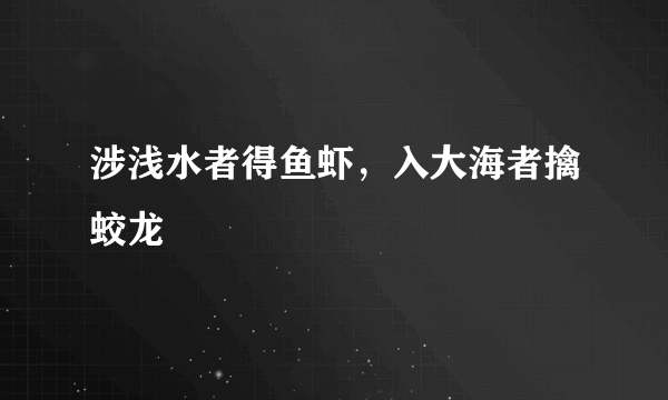 涉浅水者得鱼虾，入大海者擒蛟龙