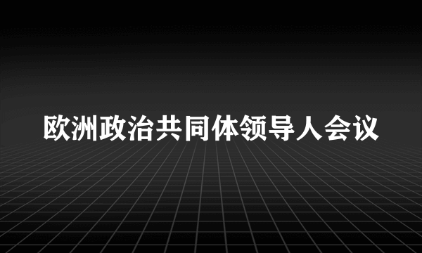 欧洲政治共同体领导人会议