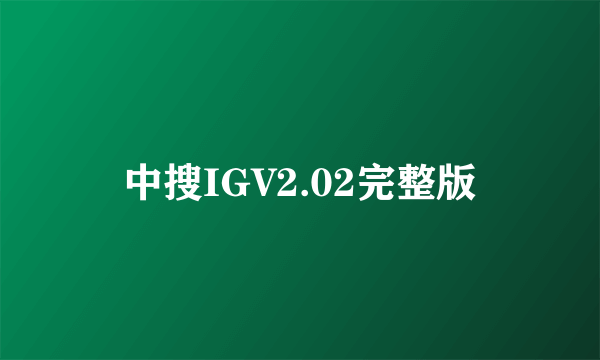 中搜IGV2.02完整版