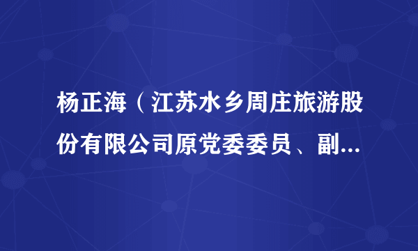 杨正海（江苏水乡周庄旅游股份有限公司原党委委员、副总经理）