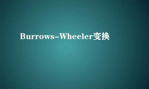 Burrows-Wheeler变换